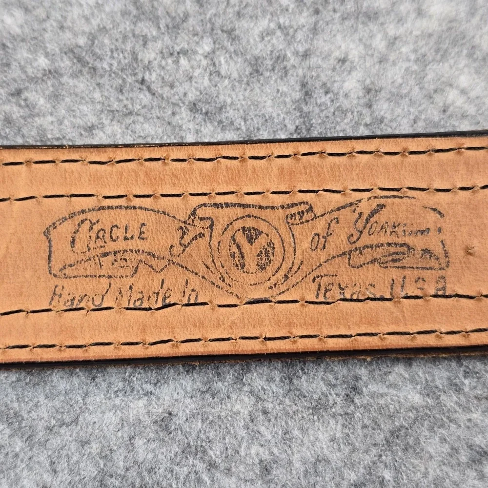 Circle Y Western Belt Mens 32 Leather Multicolor Woven Inlay Silver Accents West
